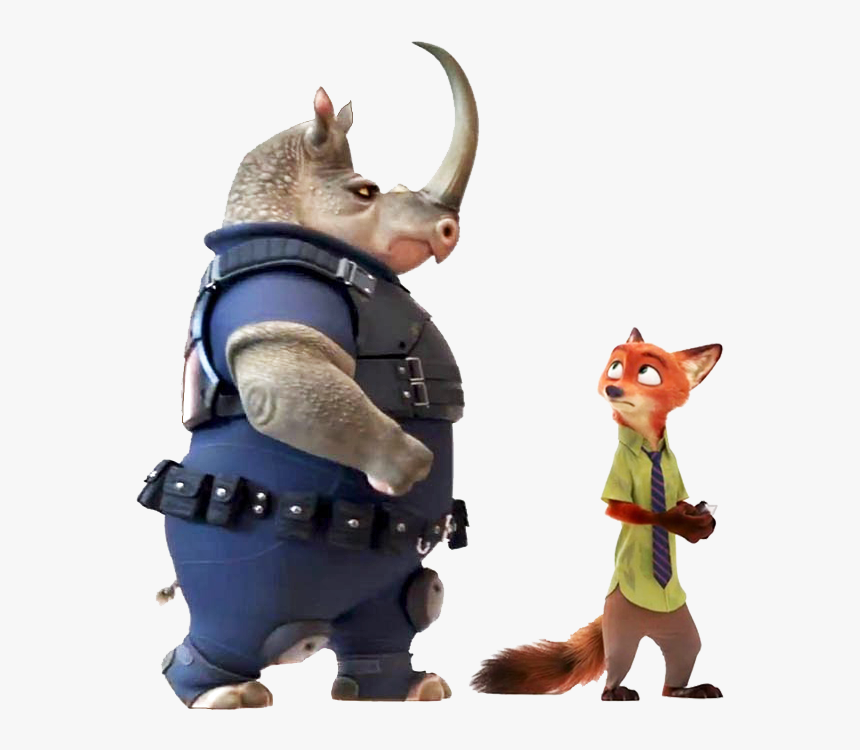 It Stars Many Animal Characters, Including This Big - Rhino Zootopia Characters, HD Png Download