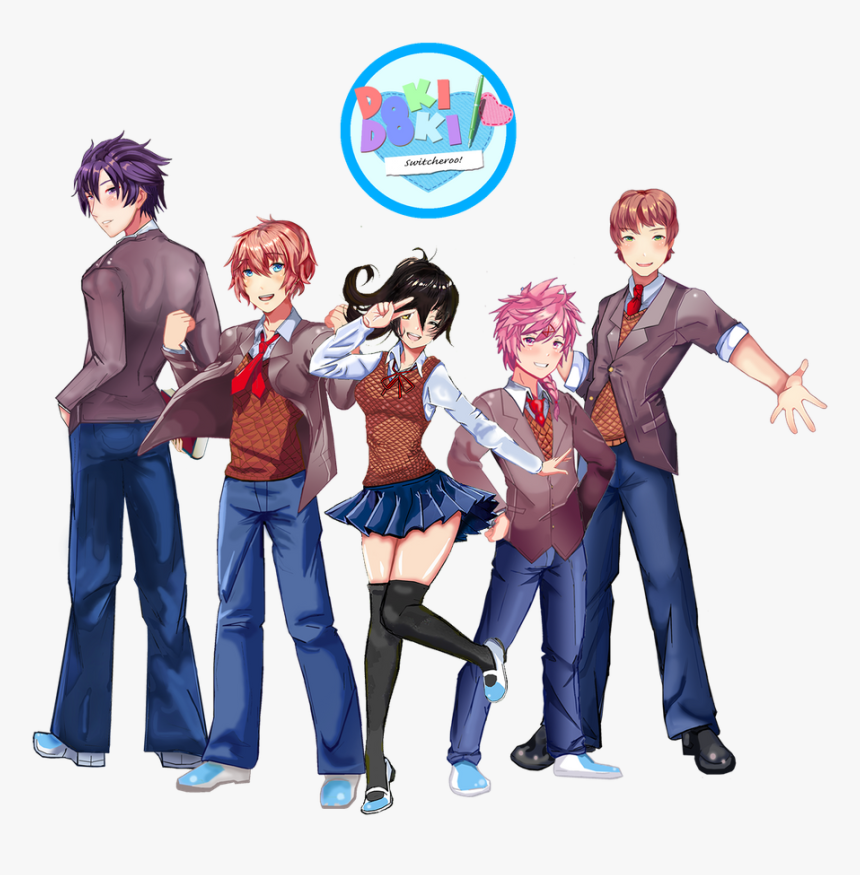 Switcheroo Cast Doki Doki Literature Club, Sayori, - Doki Doki Literature Club Genderbend, HD Png Download