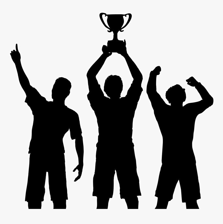 Sports Team Clip Art - Holding Trophy Silhouette Png, Transparent Png