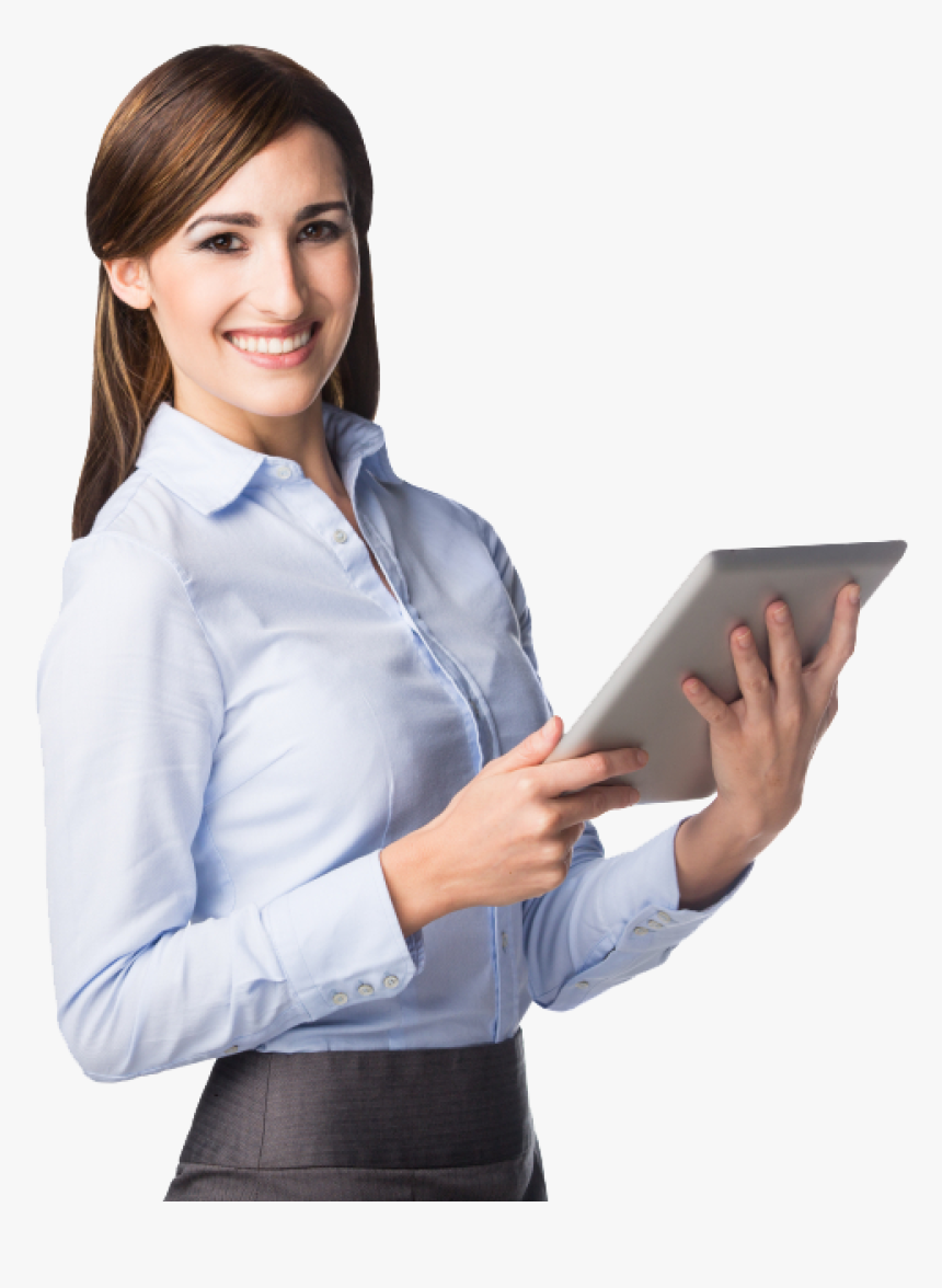 Go To Image - Png Business Woman Tablet, Transparent Png