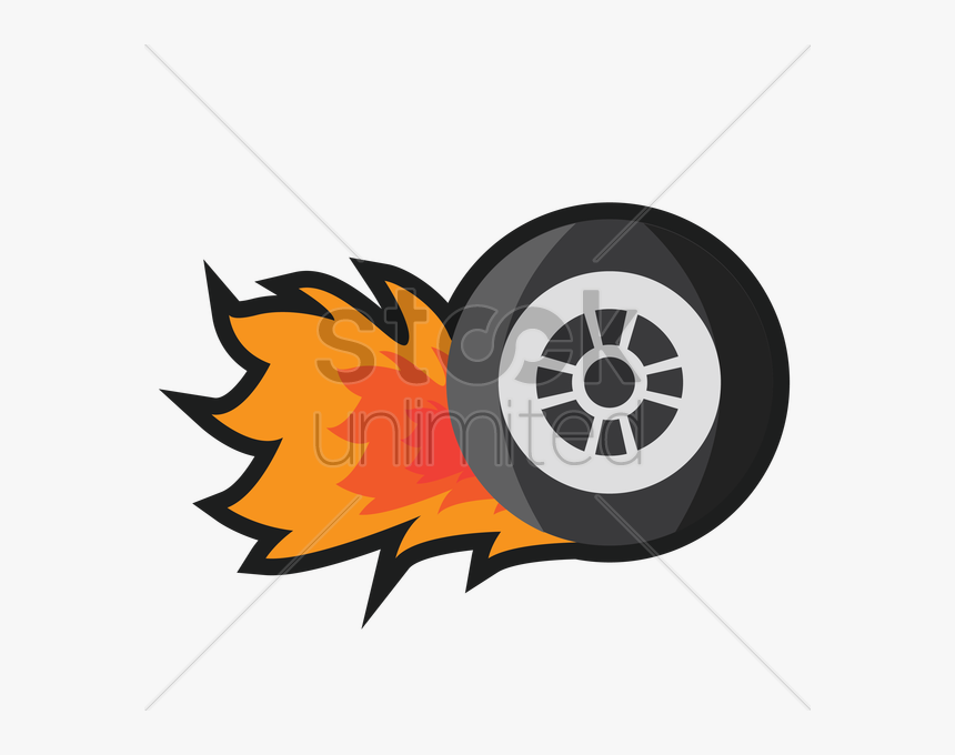 Download Wheel On Fire Transparent Clipart Clip Art - Tire On Fire, HD Png Download