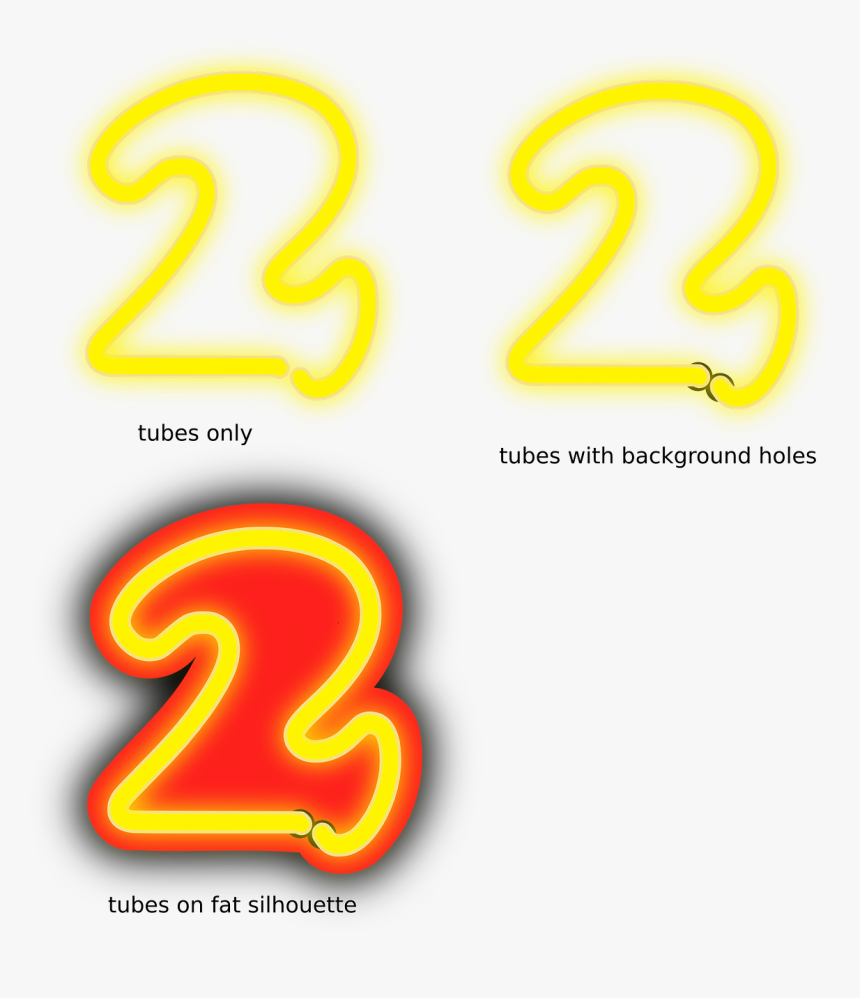 Number 2 Neon Png, Transparent Png