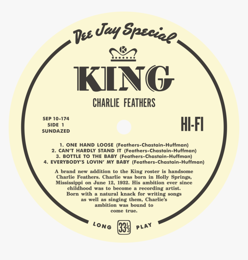 Sep 10 174 Charle Feathers Labels 1 - King Records, HD Png Download