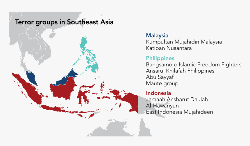 The In Marawi Rattled Southeast Asia Where - Thailand In Global Map, HD Png Download