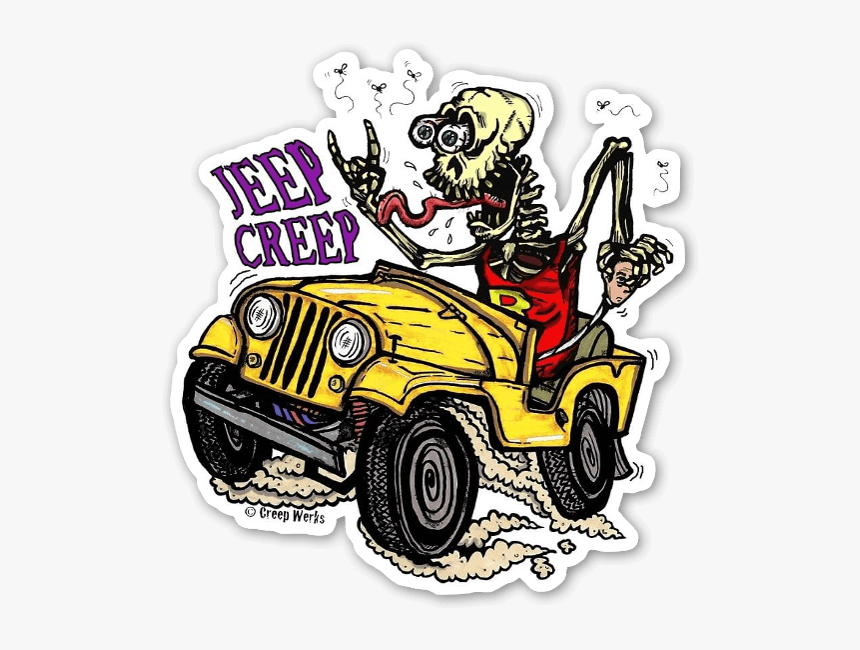Jeep Creep Skeleton Sticker - Rat Fink, HD Png Download