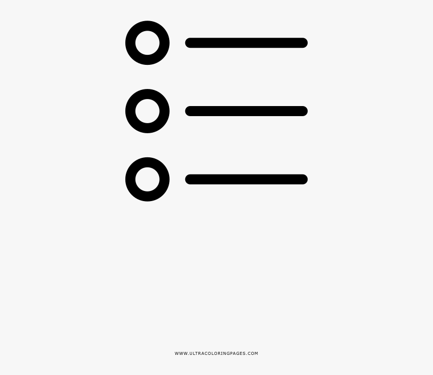 Bullet List Coloring Page - Circle, HD Png Download