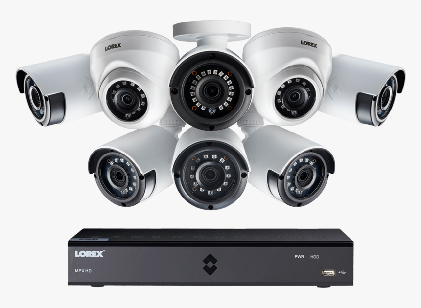 Hd Security Camera System With Six 1080p Bullet And - Lorex Cctv, HD Png Download
