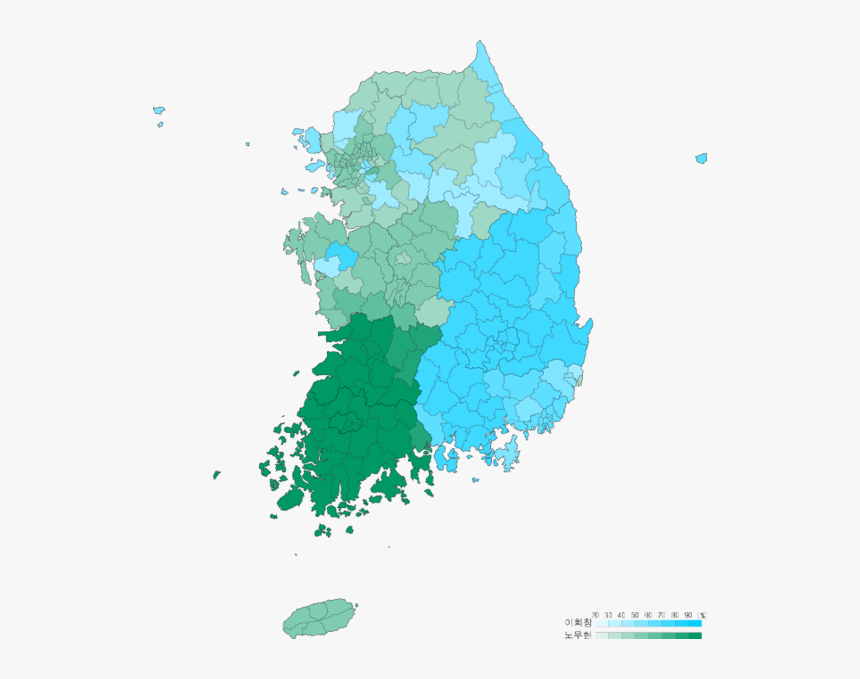 Presidential Election Of South Korea 2002 Result By South Korea Map