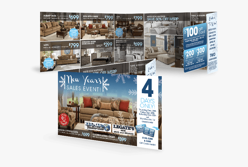 Holiday Direct Mail Marketing Extended Gatefold Mailer - Flyer, HD Png Download