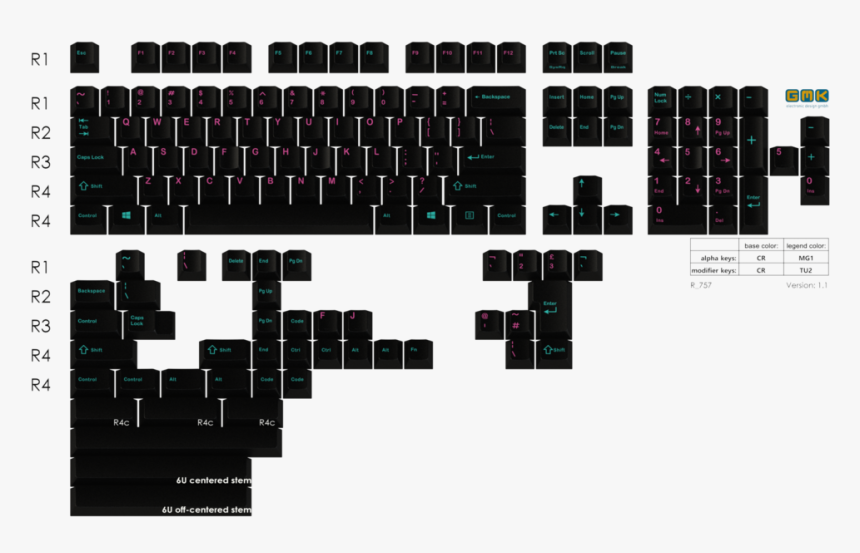 Vice Nights - Gmk White On Black Massdrop, HD Png Download