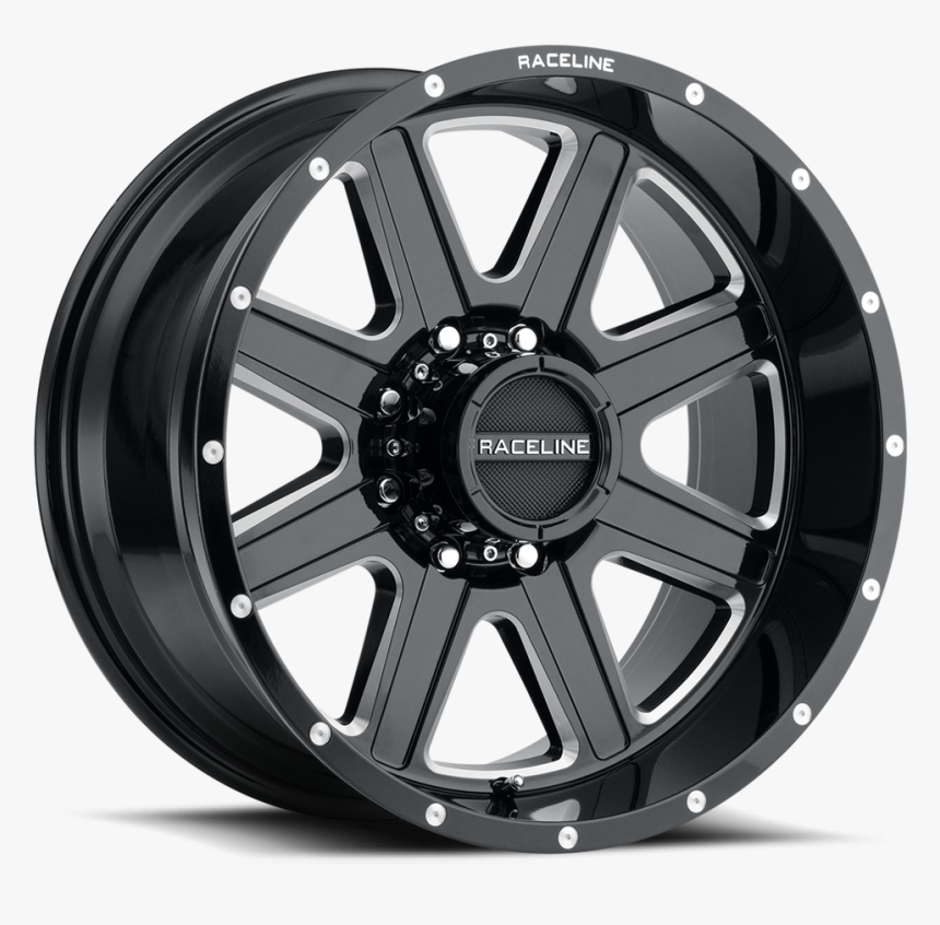 Raceline 940m Wheel 8lug Gloss Black Machined 1000, HD Png Download