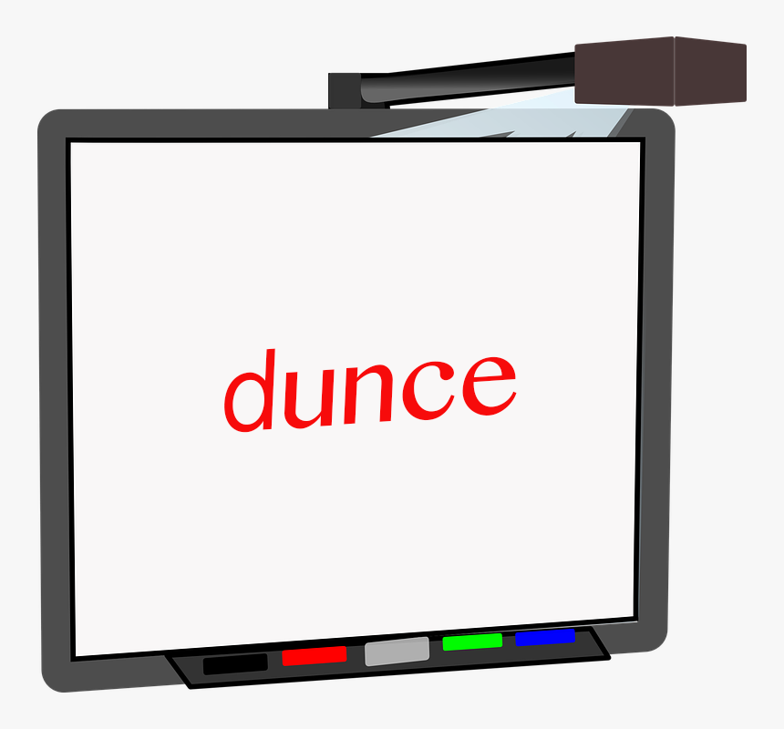 Dunce Whiteboard V 1473515231 Clipart , Png Download - Display Device, Transparent Png