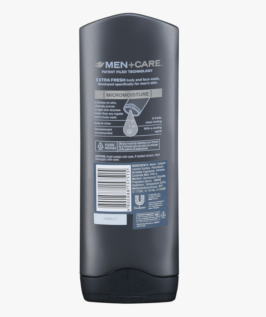 Back Of Men's Dove Body Wash, HD Png Download