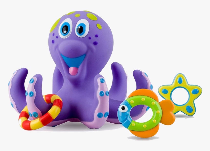 Picture - Nuby Octopus Hoopla Bathtime Fun Toys Purple, HD Png Download
