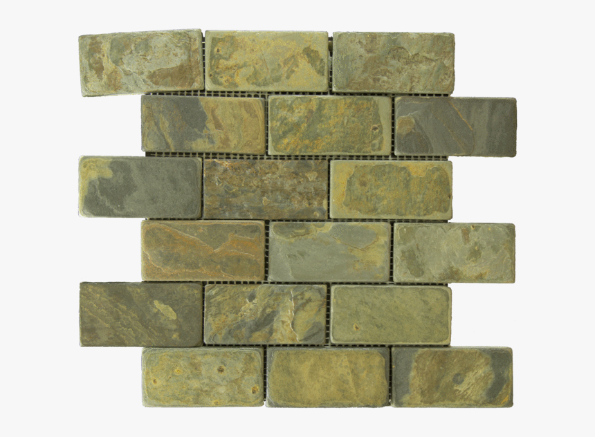 California Gold Slate Mosaic - Stone Wall, HD Png Download