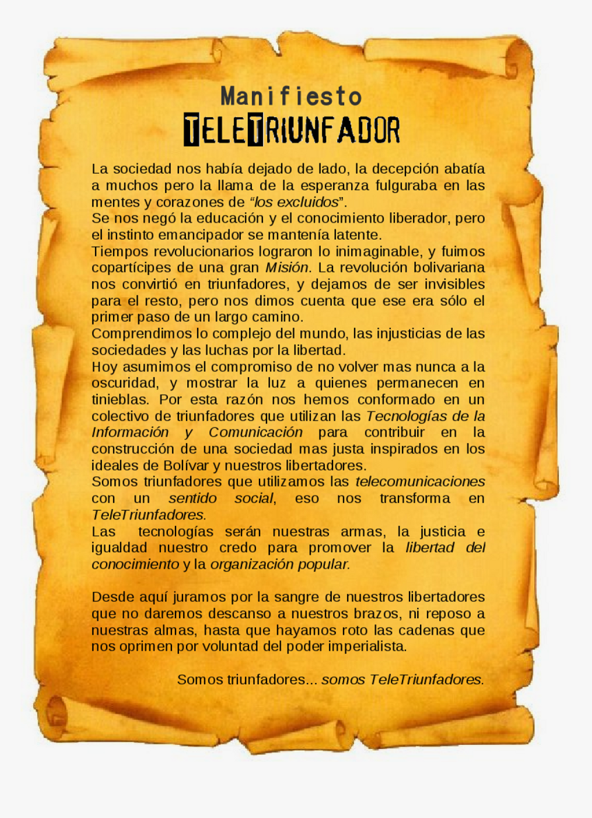 Manifiesto Teletriunfador - Cali, HD Png Download