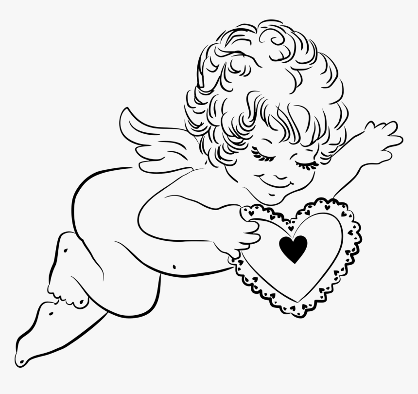 Angel Holding Heart Clipart, HD Png Download