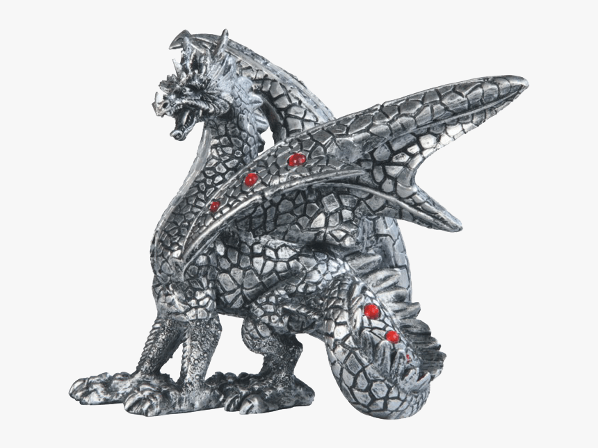 Small Silver Dragon Statue - Dragon, HD Png Download