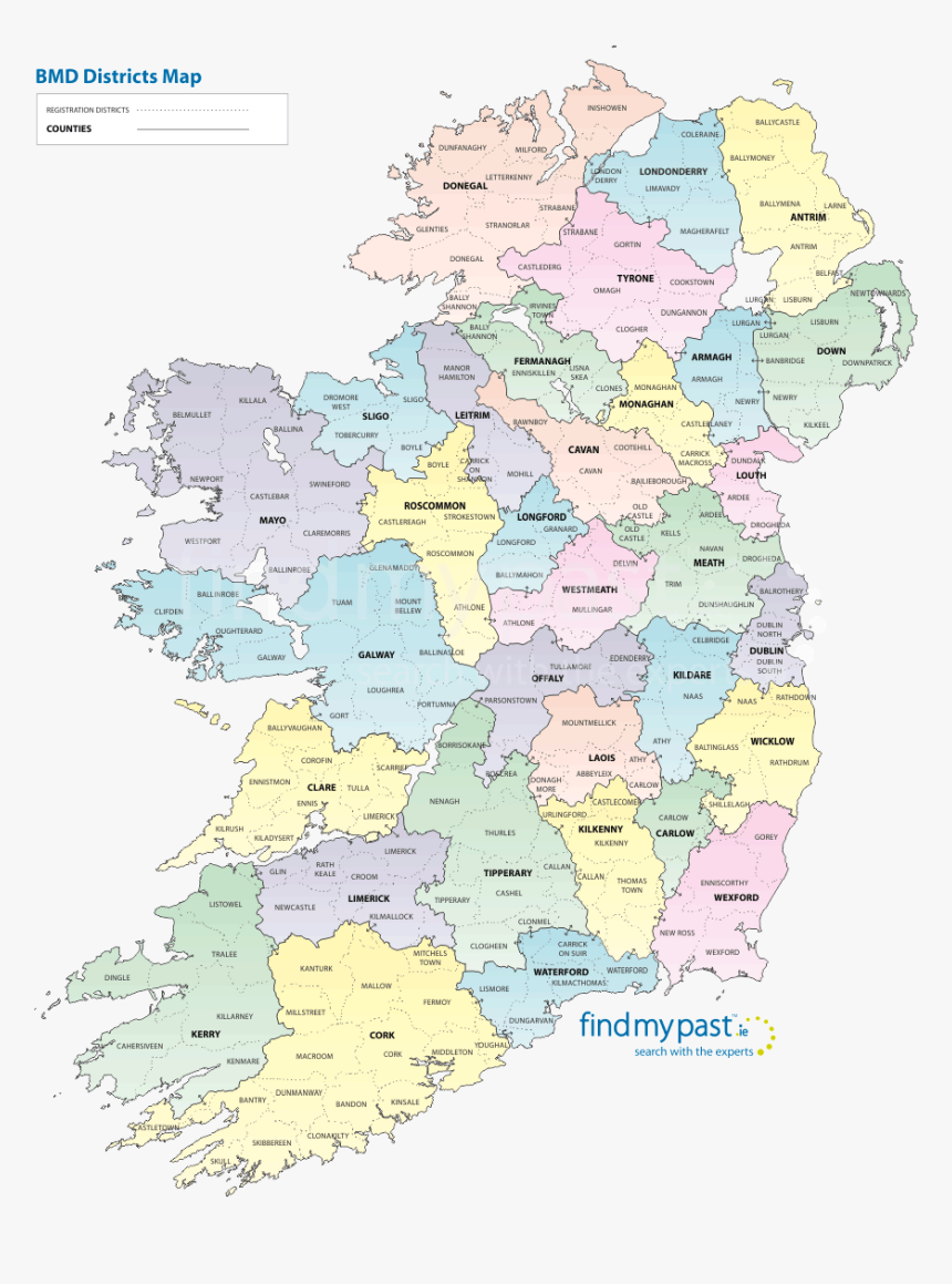 Findmypast Civil Registration Districts Map, HD Png Download