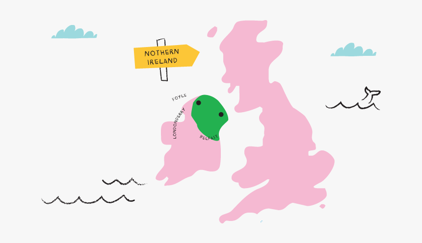 Illustration Of A Map Of Northern Ireland - North South Divide Population, HD Png Download