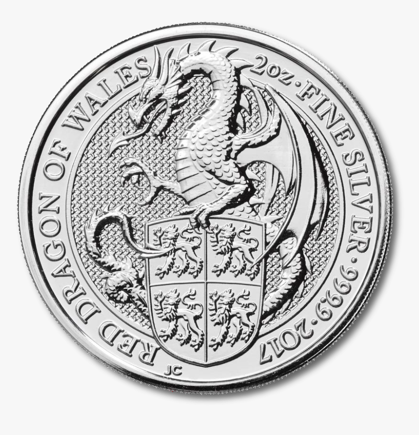 Queen S Beasts Dragon 2oz Silver Coin - Platinum Coins, HD Png Download