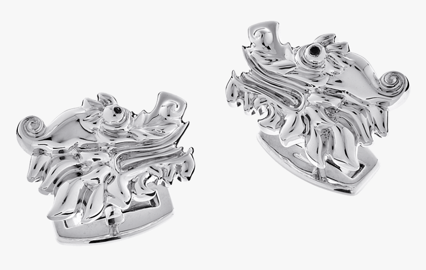 Silver Dragon Cufflinks , Png Download - Emblem, Transparent Png