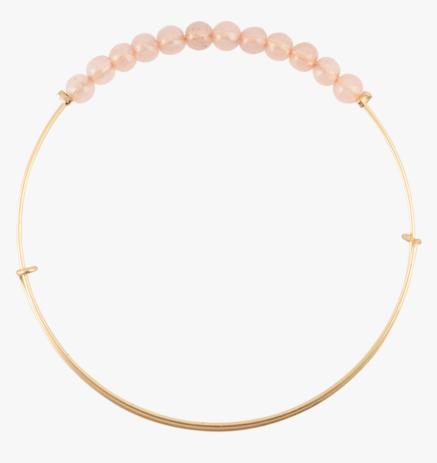 *moonstone Light Peach Stone Bangle - Bracelet, HD Png Download