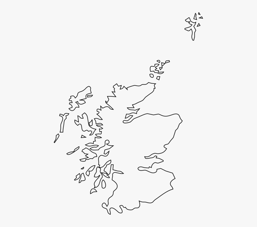 Art,monochrome Photography,text - Plain Map Of Scotland, HD Png Download