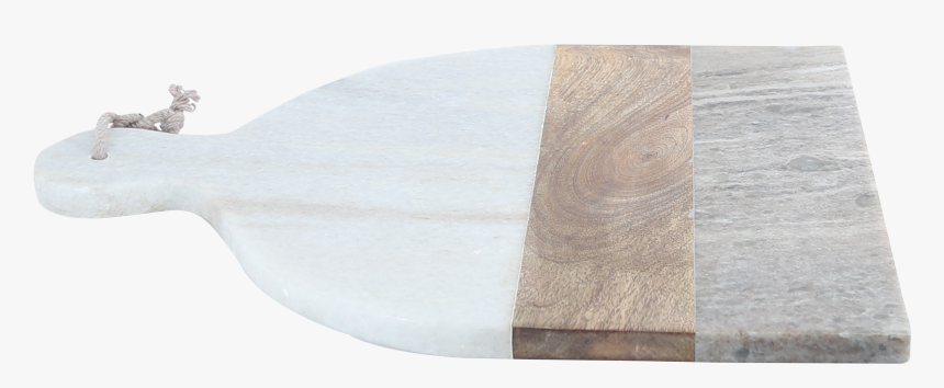 White And Beige Marble Stone With Acacia Wood Chopping - Plywood, HD Png Download