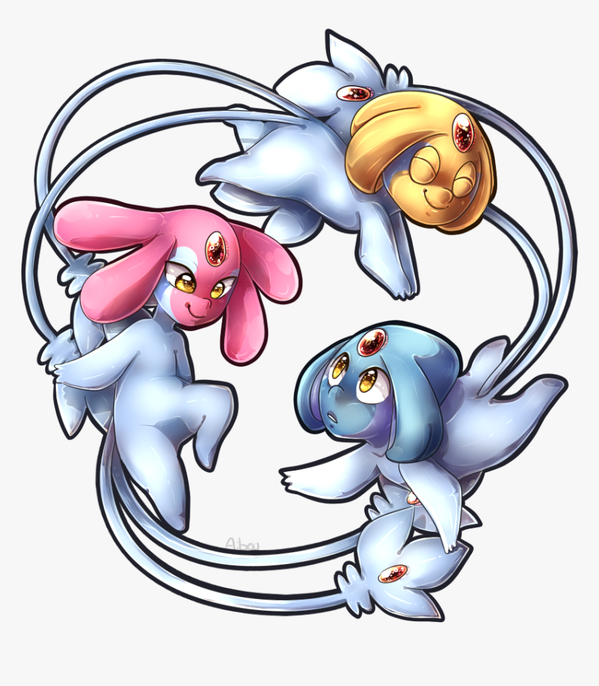 Uxie, Mesprit, Azelf~ - Cartoon, HD Png Download