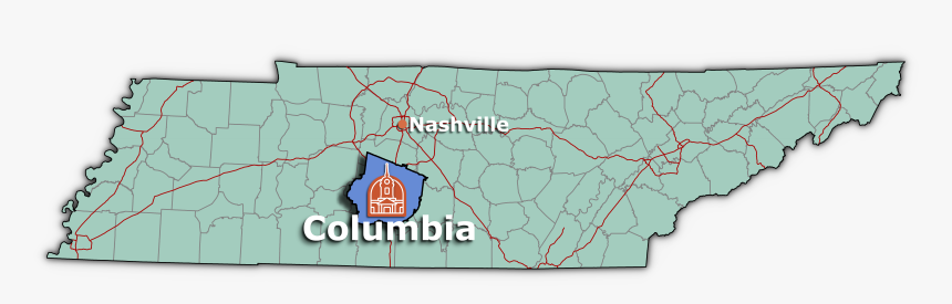 Columbia, Tn - Map Columbia Tennessee, HD Png Download