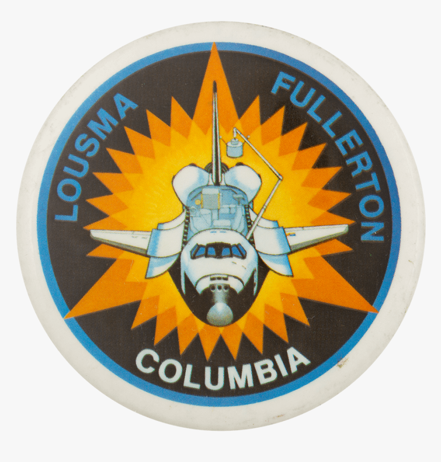Lousma Fullerton Columbia Event Button Museum - Columbia Nasa Logo, HD Png Download