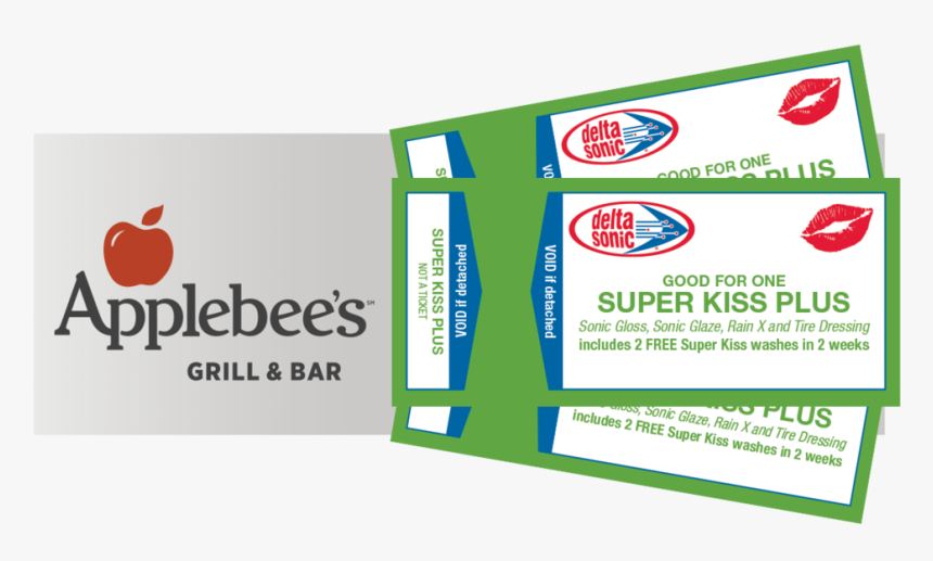 3 Super Kiss Plus Washes And Free Dinner At Applebees - Applebees, HD Png Download