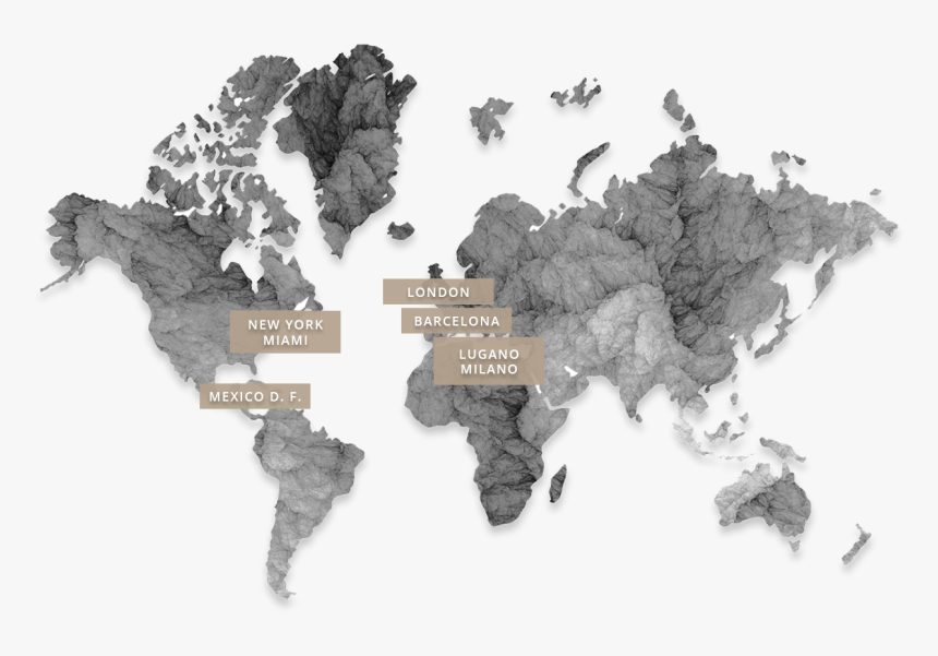 Mapa-contact - World Map Black A4, HD Png Download
