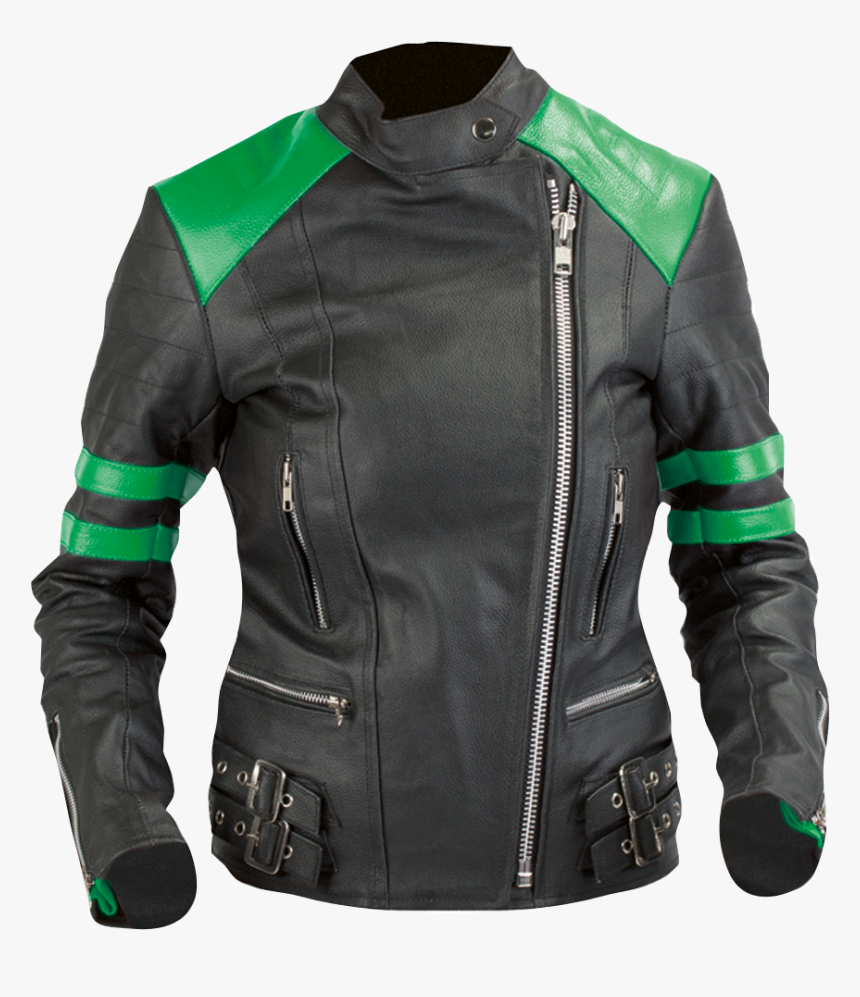 Black And Green Leather Jacket, HD Png Download