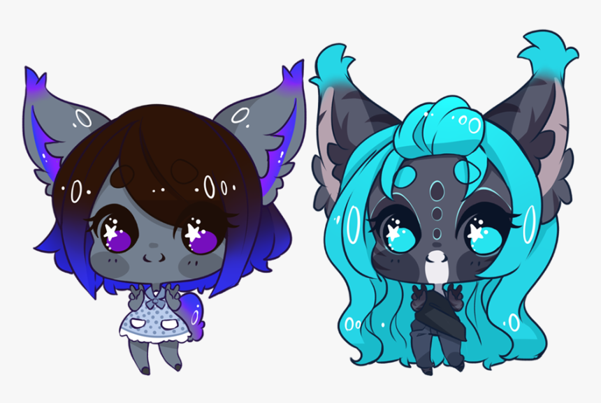 Lynxie Twins Yuna And Lady ♡ - Cartoon, HD Png Download