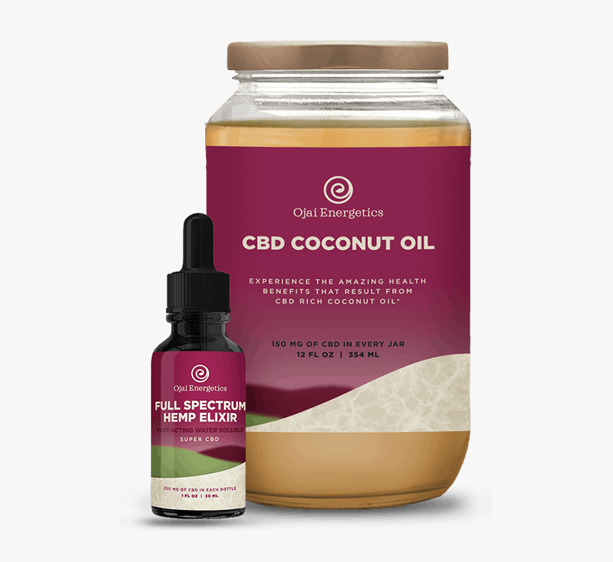 Cbd Coconut Oil And Cbd Bottle - Ojai Energetics Cbd Coconut Oil, HD Png Download