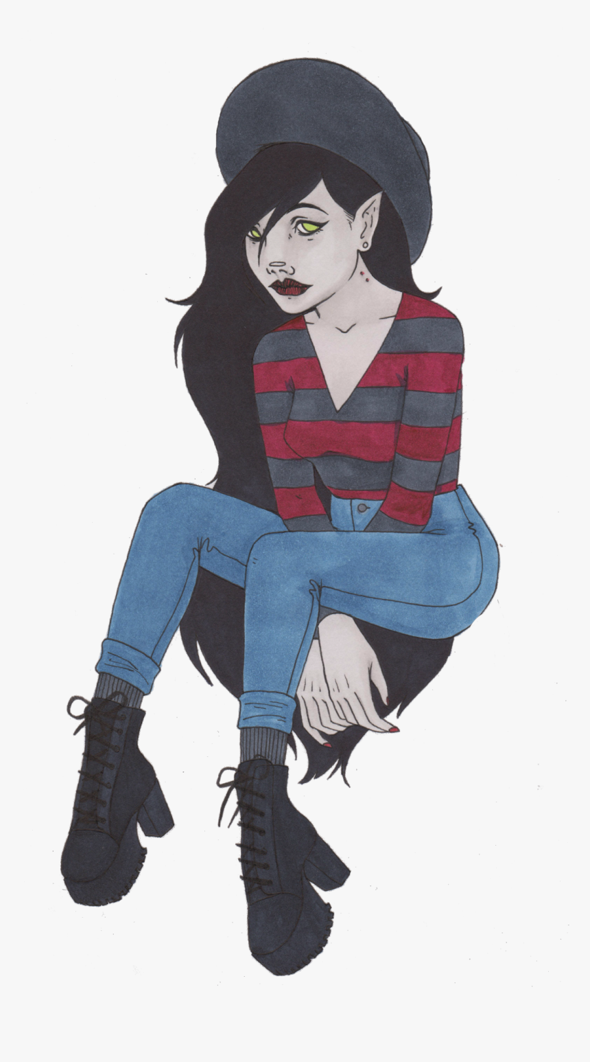 Catface Marceline, Adventure Time, Ms, Finn Jake - Sitting, HD Png Download