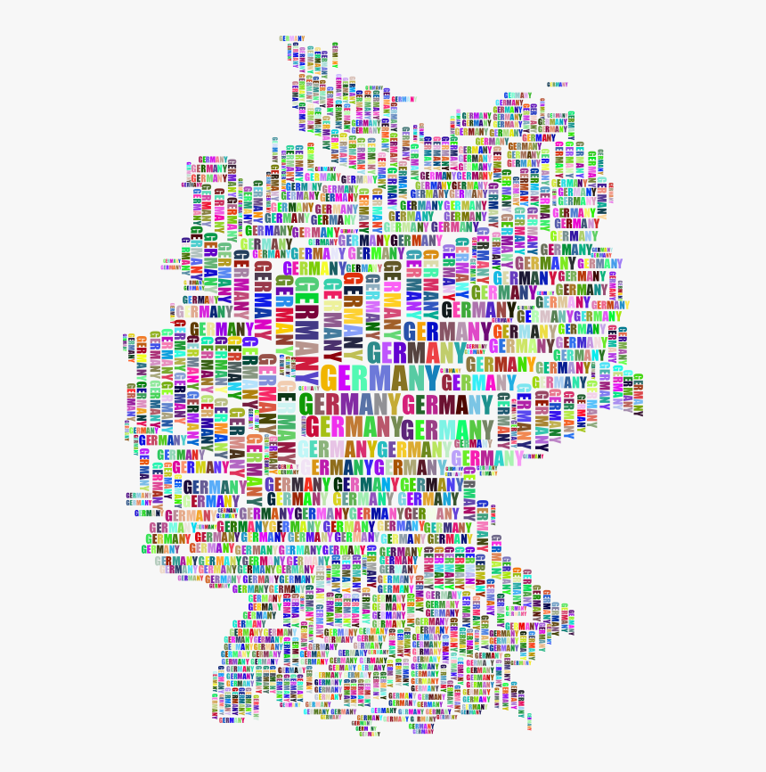 Germany Map Typography Prismatic - Europawahl 2019 Deutschland Ergebnisse, HD Png Download