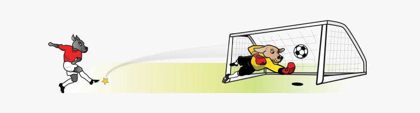 Soccer Dog Striker Kicking At Goal - Football, HD Png Download