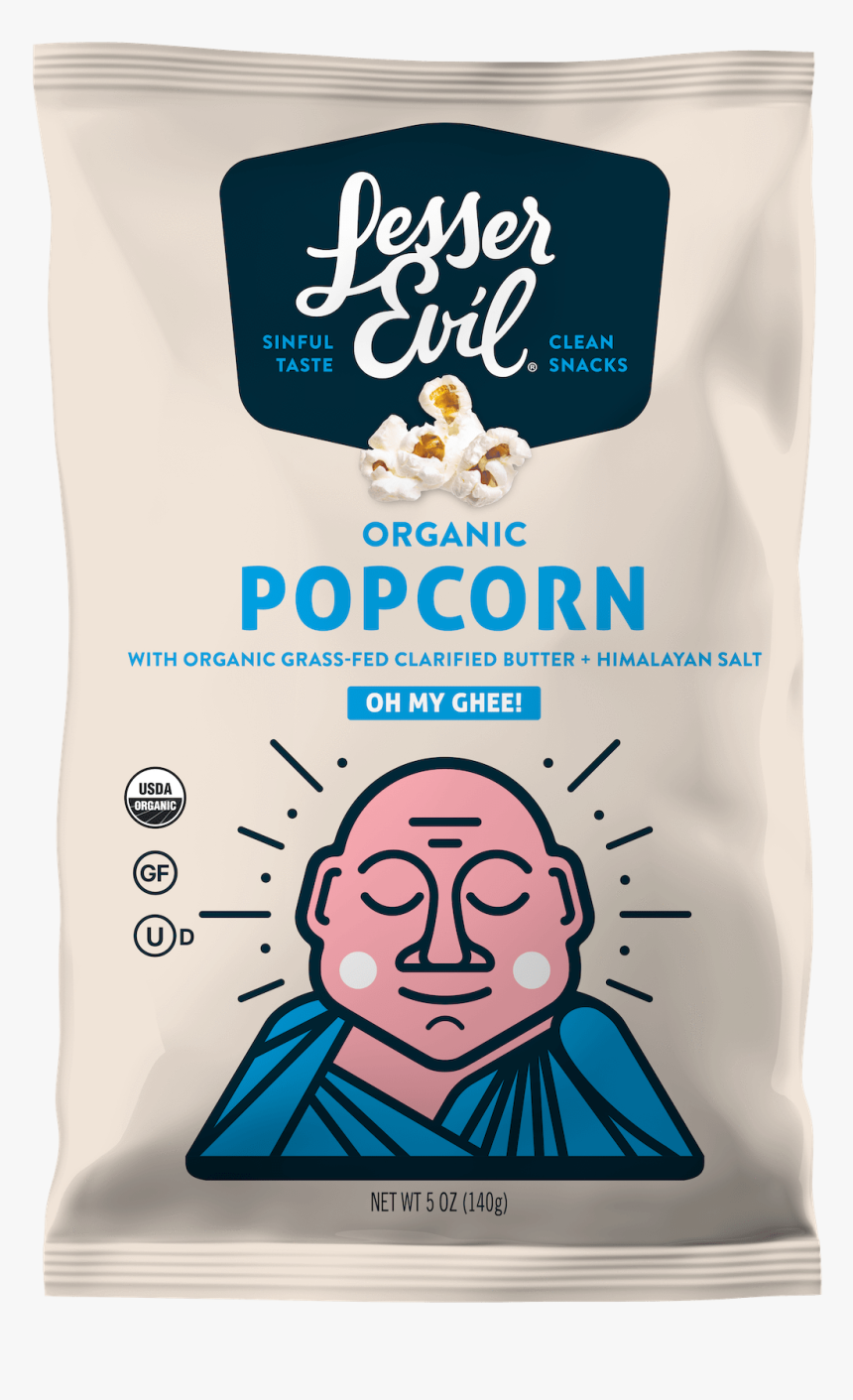 Oh My Ghee - Lesser Evil Himalayan Pink Popcorn, HD Png Download