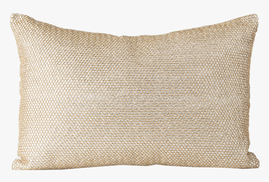 Metallic Gold Embroidered Chainmail Pillow - Cushion, HD Png Download