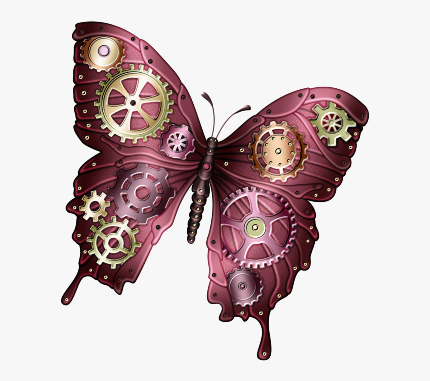 Butterfly Steampunk Clip Art - Steampunk Butterfly Art, HD Png Download