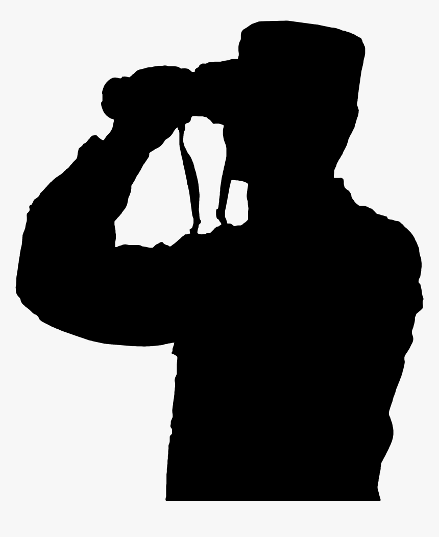 Transparent Silhouette Man Png - Man Holding Binoculars Vector, Png Download