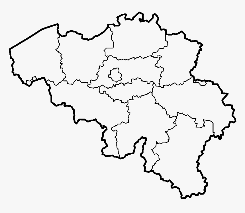 Belgium Provinces Blank - Plain Map Of Belgium, HD Png Download