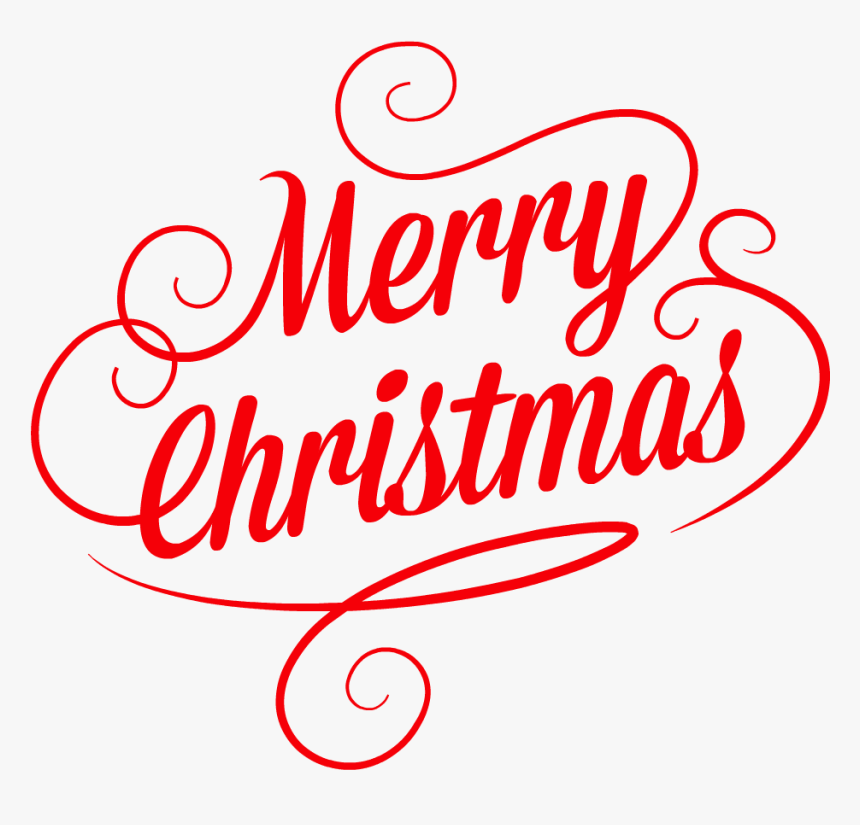 Christmas Text Png - Red Merry Christmas Png, Transparent Png