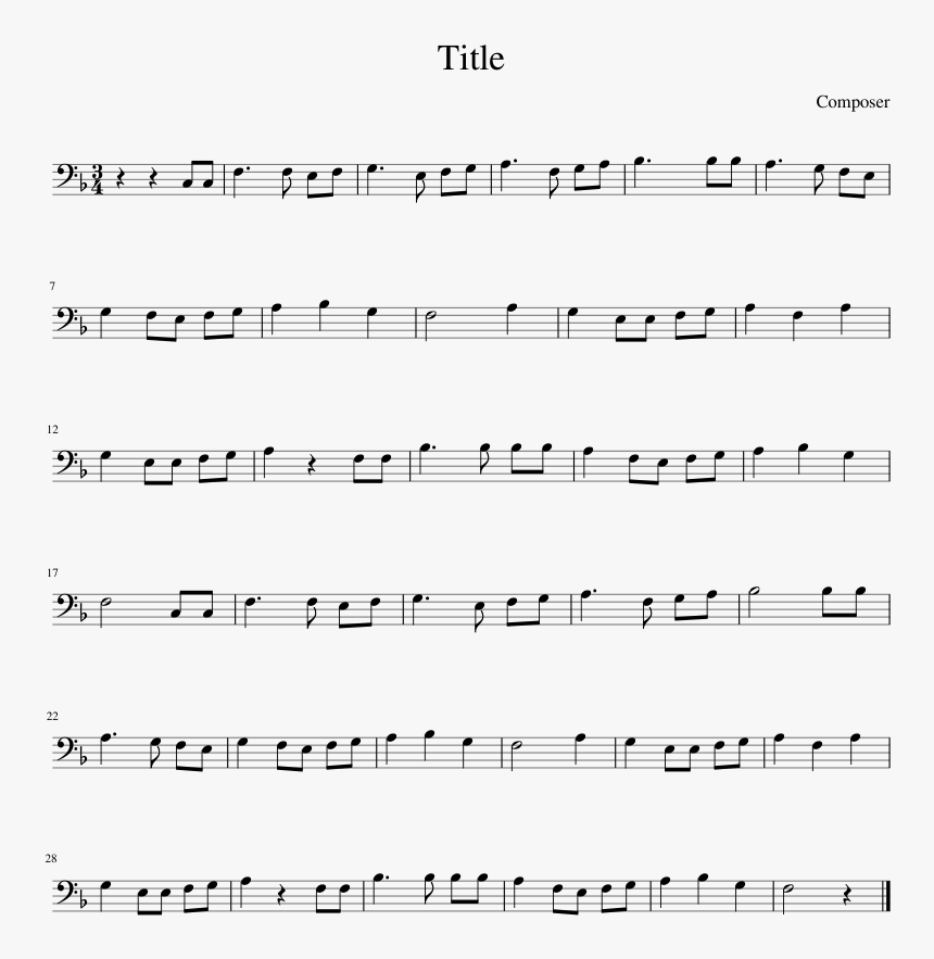 Las Mañanitas Partitura Trombon, HD Png Download