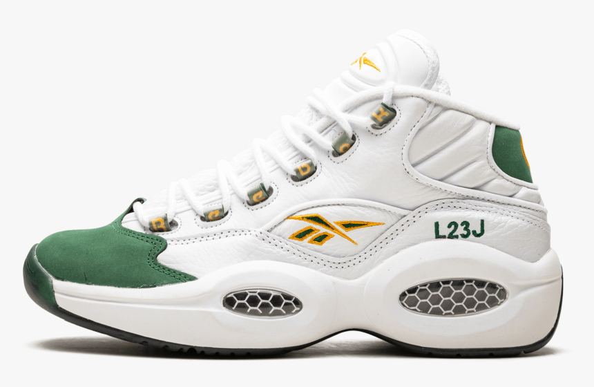 Reebok Question Mid White Red, HD Png Download