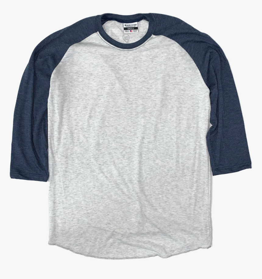 Ash & Navy Blank Raglan [tag] - Long-sleeved T-shirt, HD Png Download