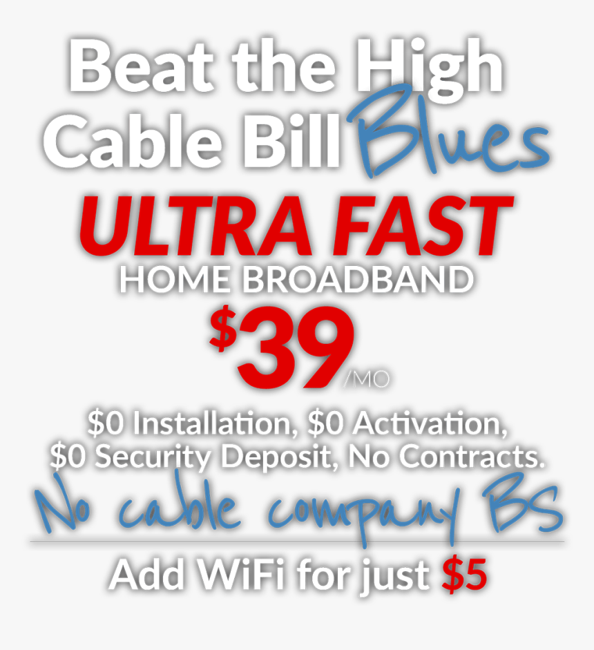 Beat The High Cable Bill Blues - Calligraphy, HD Png Download
